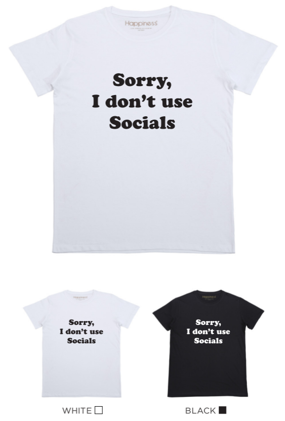 T-shirt Uomo - I don't use Socials - Happiness Shop Online