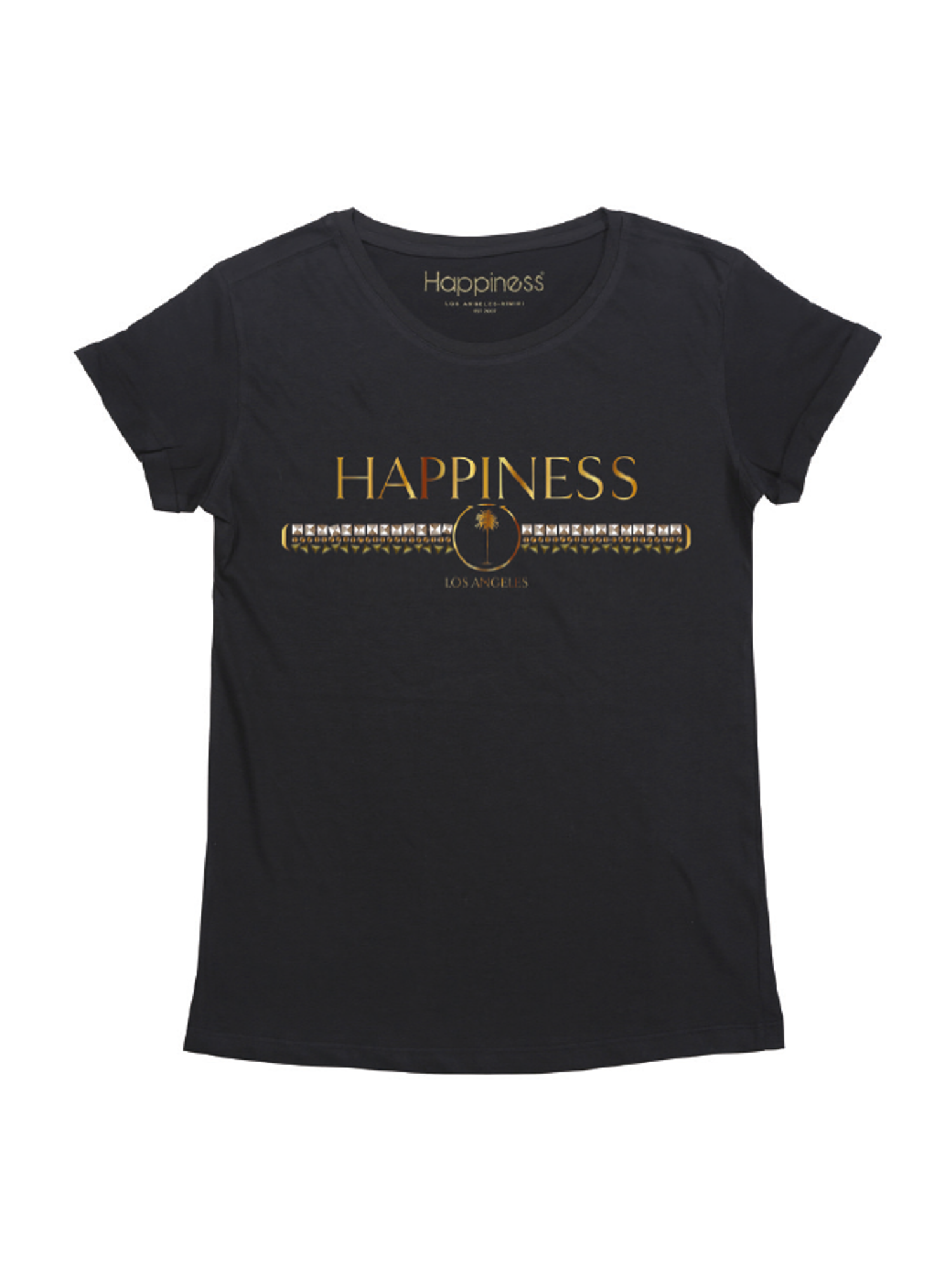 T Shirt Donna Gold Happiness Palm Borchie