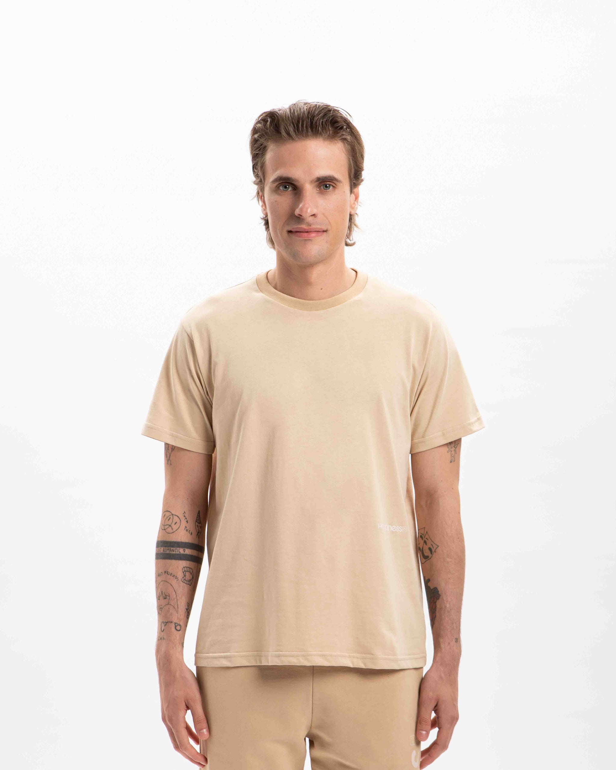 T-shirt Happiness Homme - Design "Vino Di Sera" Sur Fond Blanc - Coton