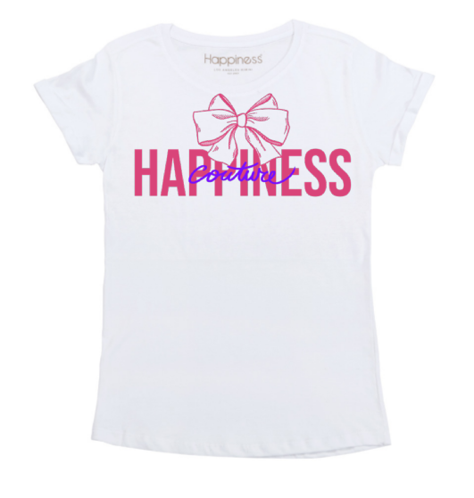T-Shirt Bimba - Ribbon Happiness - Laminata - Happiness Shop Online