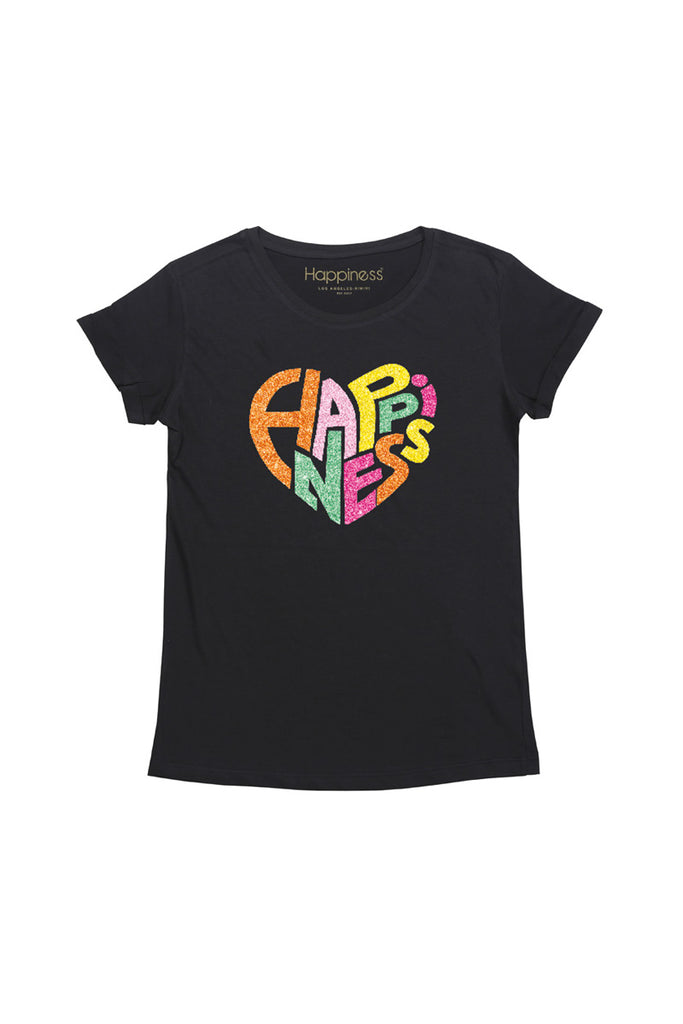 T-shirt Bambina - Heart Happiness Glitter - Happiness Shop Online