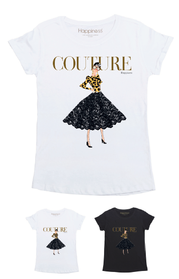T-Shirt Bimba - Couture -Glitter - Happiness Shop Online