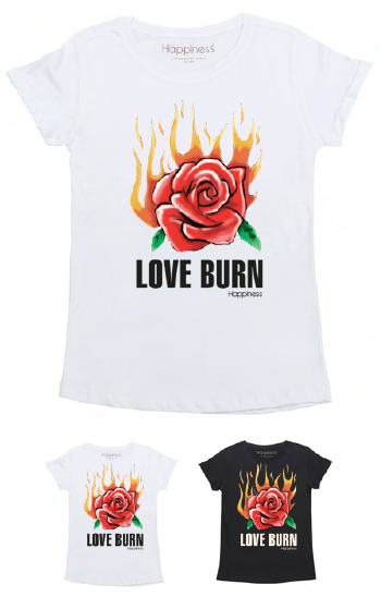 T-Shirt Bimba - Love Burn - Happiness Shop Online