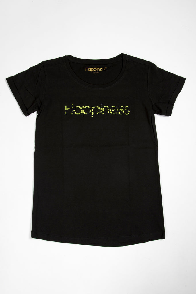 T-Shirt Bimba - Happiness Neon Strass - Happiness Shop Online