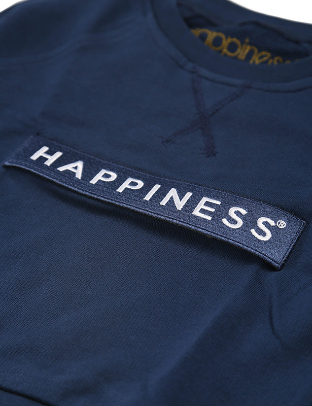 Felpa Kids Con Patch Happiness Blu - Happiness Shop Online