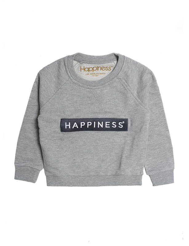 Felpa Kids Con Patch Happiness Grigia - Happiness Shop Online