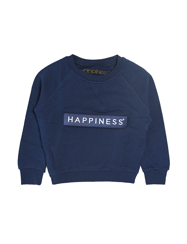 Felpa Kids Con Patch Happiness Blu - Happiness Shop Online