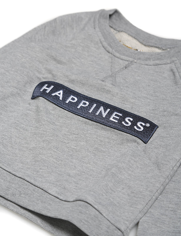 Felpa Kids Con Patch Happiness Grigia - Happiness Shop Online