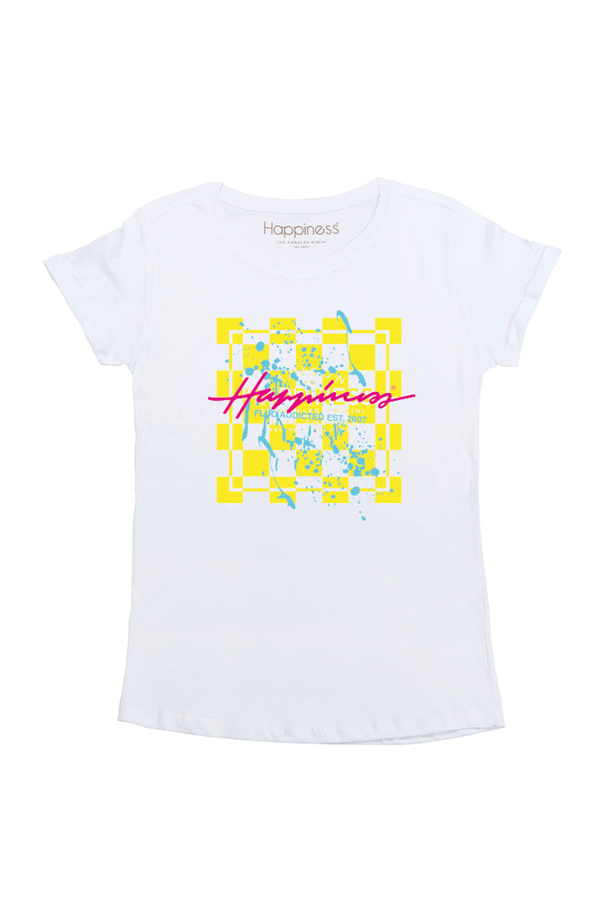 T-Shirt Donna - Quadro Scacchi Happiness - Happiness Shop Online